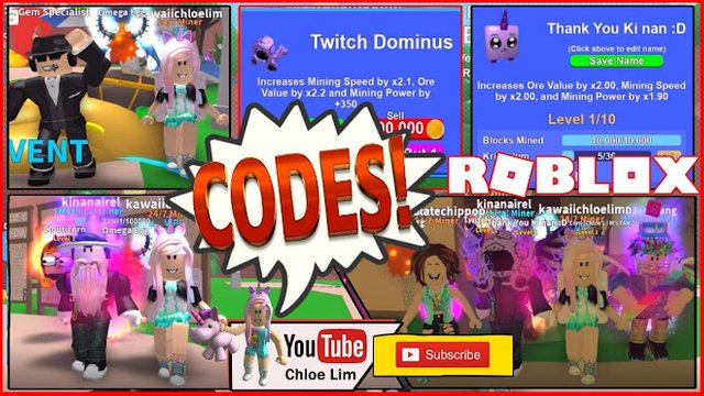 Roblox Gameplay Mining Simulator 5 Codes Twitch Codes Big - roblox mining simulator 5 codes and twitch codes big shout out gem specialist